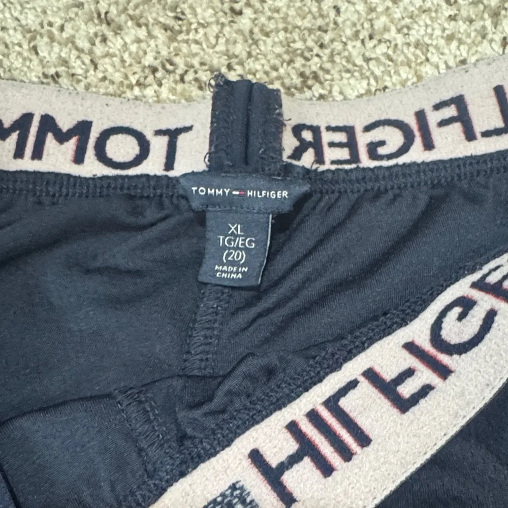 Tommy Hilfiger Men's Athletic Shorts in Navy with Red and White Stripes - Picture 2 of 9